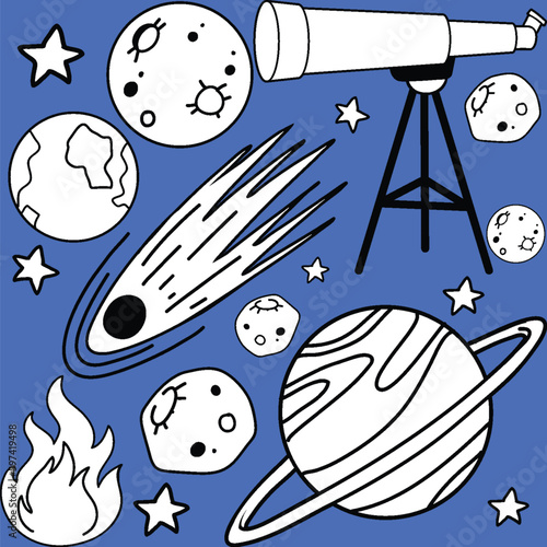 Astronomy Objects and Icons Vector Set