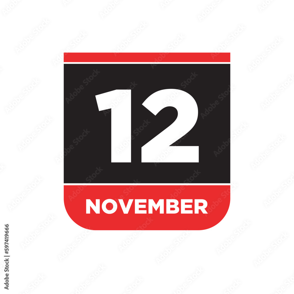 11th November calendar date icon. 11 Nov lettering. 11th November calendar date icon. 11 Nov lettering.