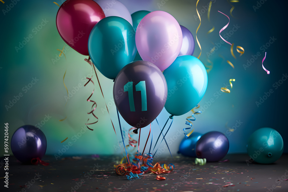 Colorful helium balloons used in a celebration where printable eye designs are given as unique gifts