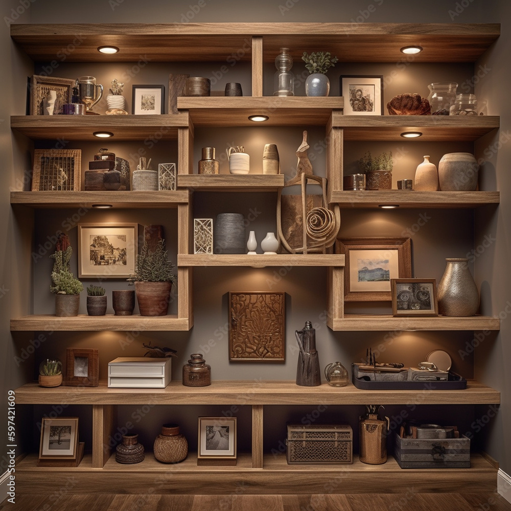 inviting shelves  created with generative AI software