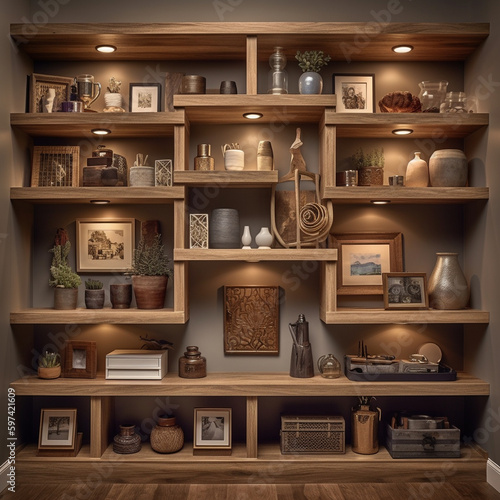 inviting shelves created with generative AI software