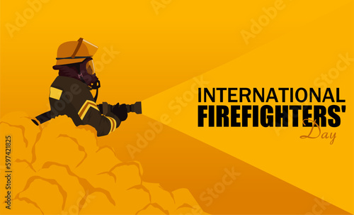 International Firefighters day vector illustration. Suitable for Poster, Banners, campaign and greeting card