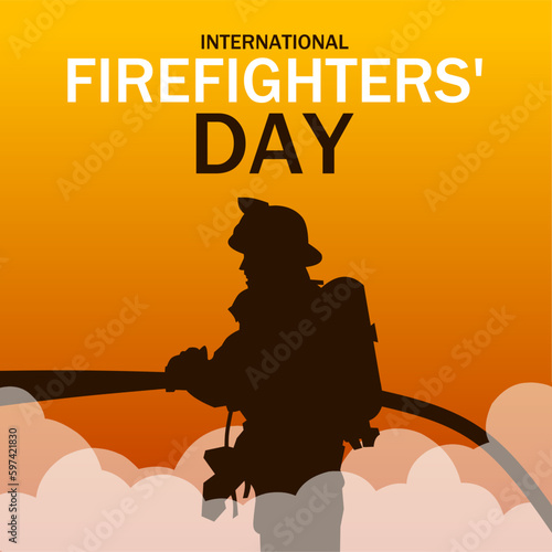 International Firefighters day vector illustration. Suitable for Poster, Banners, campaign and greeting card