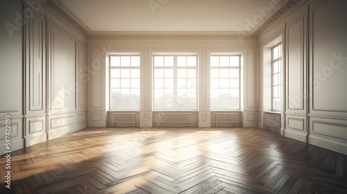 Wallpaper Mural Empty modern room design, stock photo, real estate, room design, web design, interior, Generative AI Torontodigital.ca