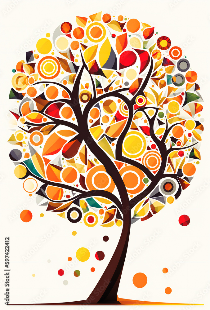 Fototapeta premium Artistic stylized tree. Created with Generative AI technology.