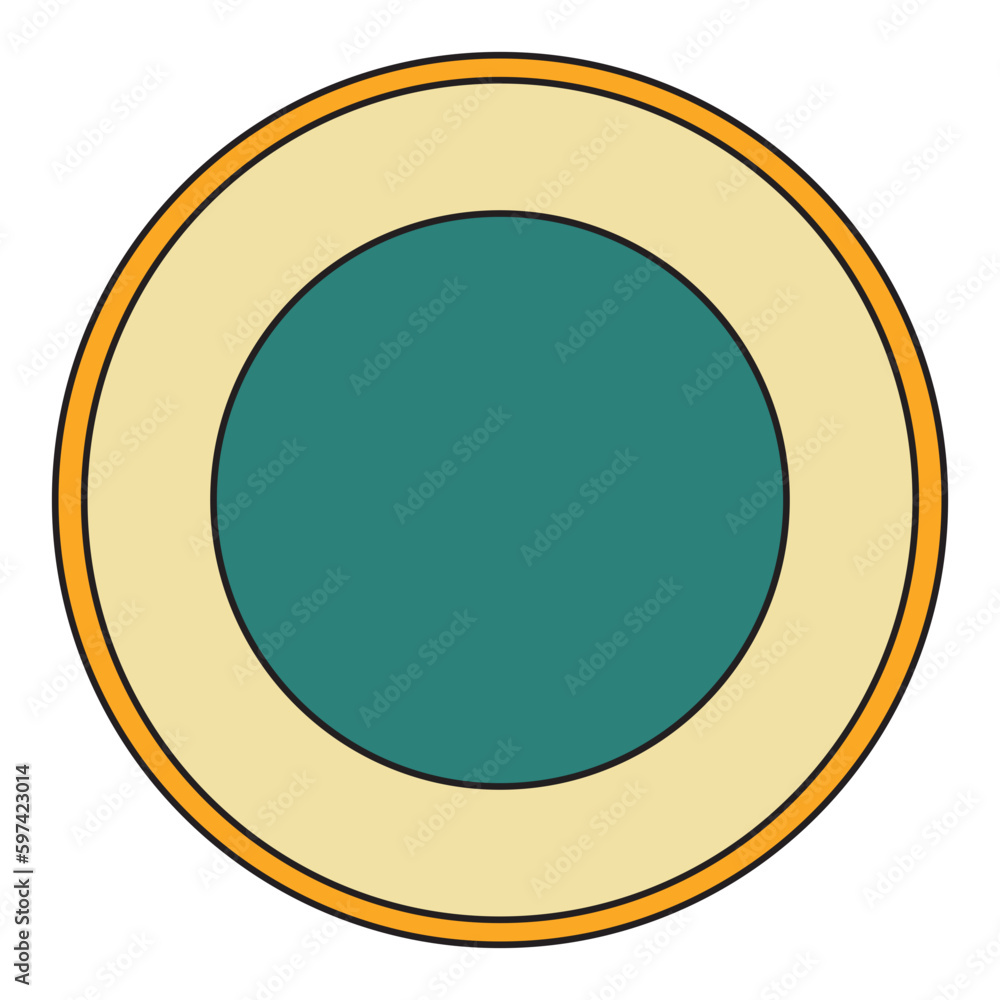 Retro circle blank badge button with place for text