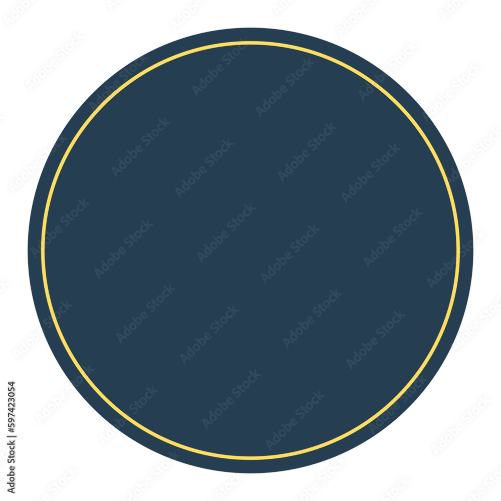 Retro circle blank badge blue round button with reflection