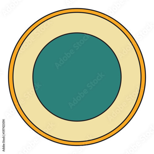 Retro circle blank badge button with place for text