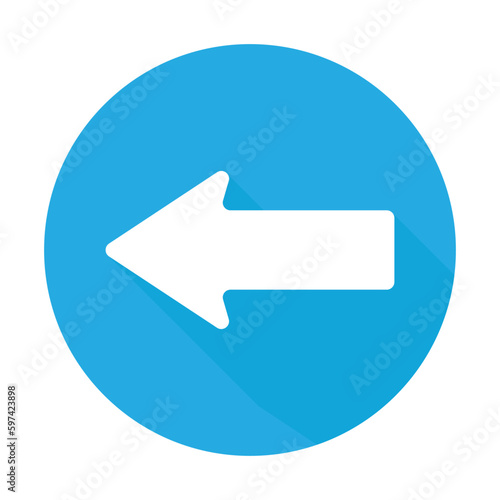 Free Download left 3d arrow icon vector illustration, flat icon with long shadow - GFXLoad