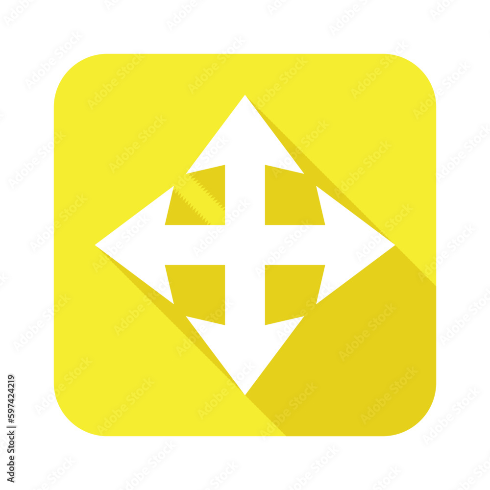 left 3d arrow icon vector illustration, flat icon with long shadow left 3d arrow icon vector illustration, flat icon with long shadow