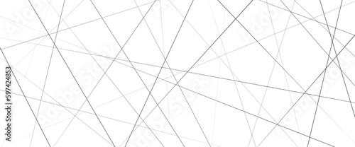 Random line pattern. Geometric abstract lines background. Black chaotic texture. Diagonal and straight line pattern on white background. Vector.