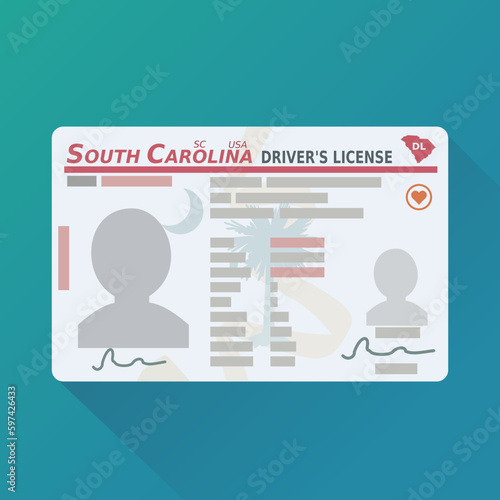 South Carolina driver's license (flat design)