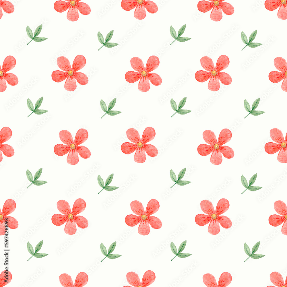 Pink small flowers in beautiful style on white background. Colorful abstract pattern background illustration. Pink small flowers in beautiful style on white background. Colorful abstract pattern background illustration.