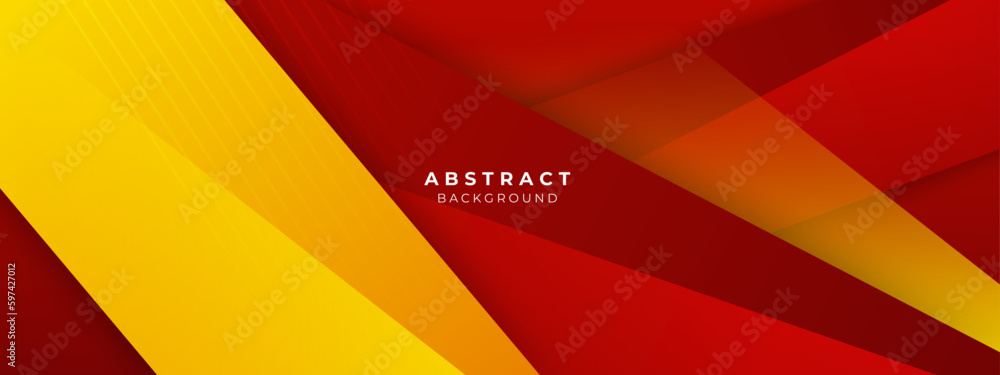 Abstract red and yellow geometric shapes vector technology background