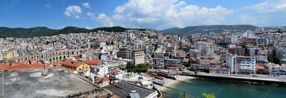 view of the city of kavala, greece