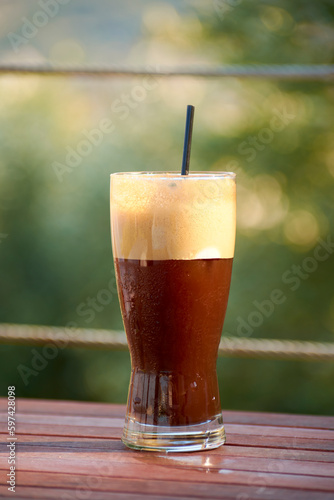 frappe in a glass on the table 1