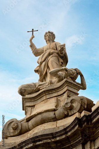 Santa Rosalia statue in front of the Palermo Cathedral
