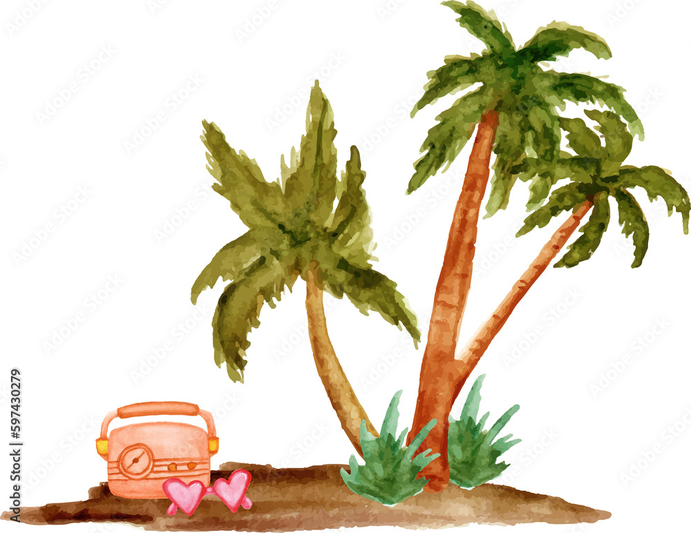 Obraz premium tropical island with palm trees 