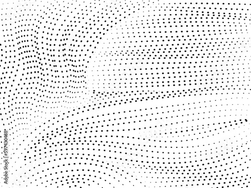 Monochrome halftone dotted background, vector