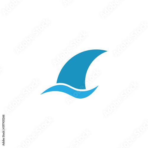 fin logo shark emblem wave