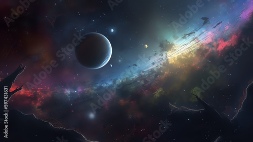 Embark on a Breathtaking Journey Through the Vast Cosmos: Stunning Views of Planets, Stars, and Galaxies - Generative AI