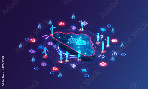 Cloud Contact Center - Concept 3D Illustration