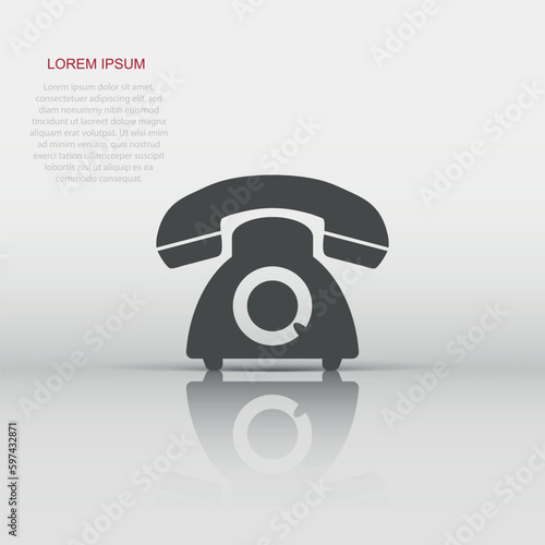 Vector phone icon in flat style. Telephone sign illustration pictogram. Phone business concept. © Lysenko.A