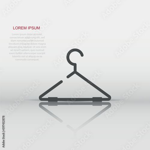 Vector hanger icon in flat style. Wardrobe hander sign illustration pictogram. Hanger business concept.