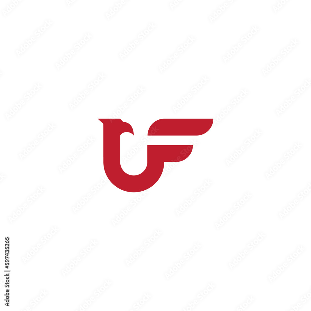 letter F and eagle vector illustration for an icon,symbol or logo. eagle template logo. F initial logo letter F and eagle vector illustration for an icon,symbol or logo. eagle template logo. F initial logo