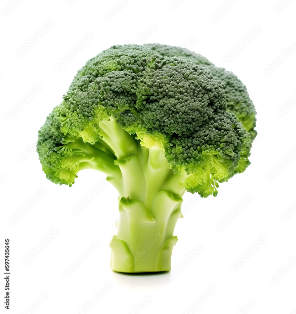Cabbage brocсoli on white backgrounds.Ai generative. illustration Cabbage brocсoli on white backgrounds.Ai generative. illustration