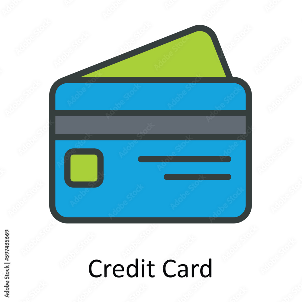 Credit Card Vector Fill outline Icons. Simple stock illustration stock Credit Card Vector Fill outline Icons. Simple stock illustration stock