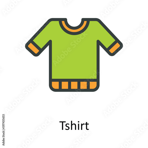 T shirt Vector Fill outline Icons. Simple stock illustration stock