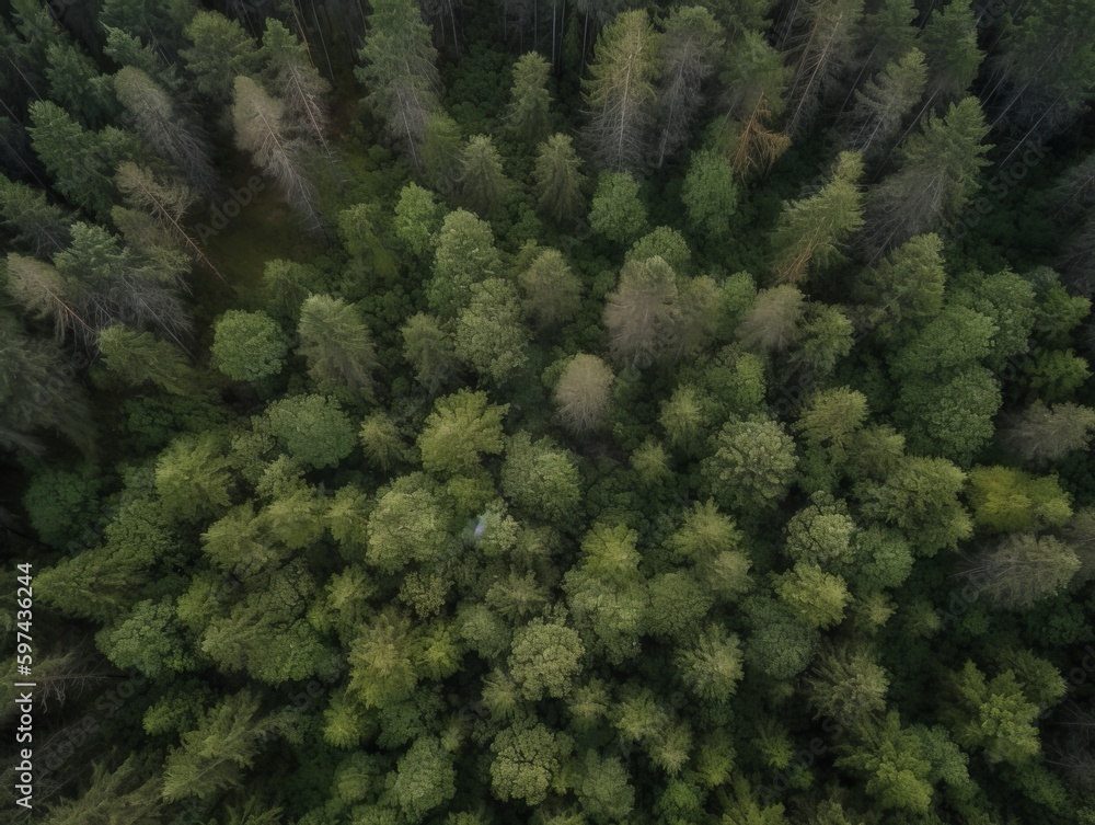 Pine forest top aerial view. Generative ai Pine forest top aerial view. Generative ai