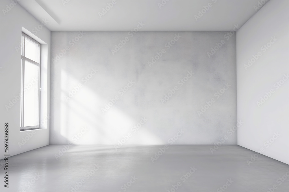 design interior sunlight empty window background wall home light white room office. Generative AI. design interior sunlight empty window background wall home light white room office. Generative AI.