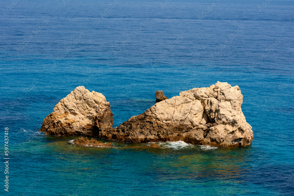 rocks in the sea water in Lefkada Greece