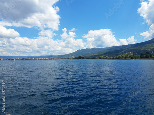 Ohrid Lake in bright summer day, Macedonia