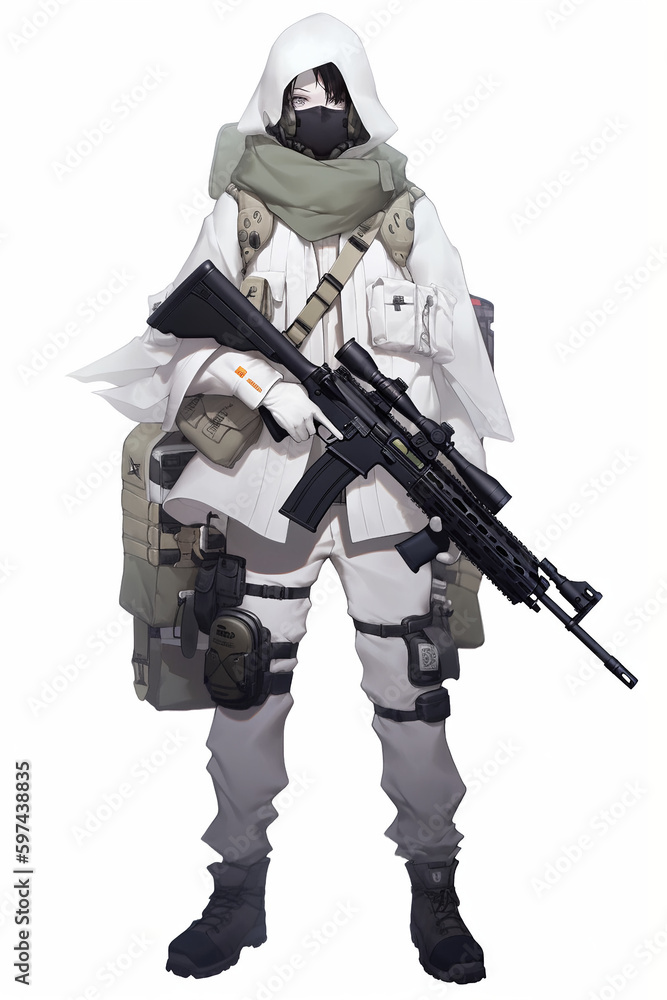 ガンナーの男性キャラクターの全身イラスト(AI generated image) ガンナーの男性キャラクターの全身イラスト(AI generated image)