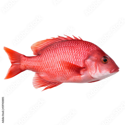 Red Tilapia Fish isolated on white background