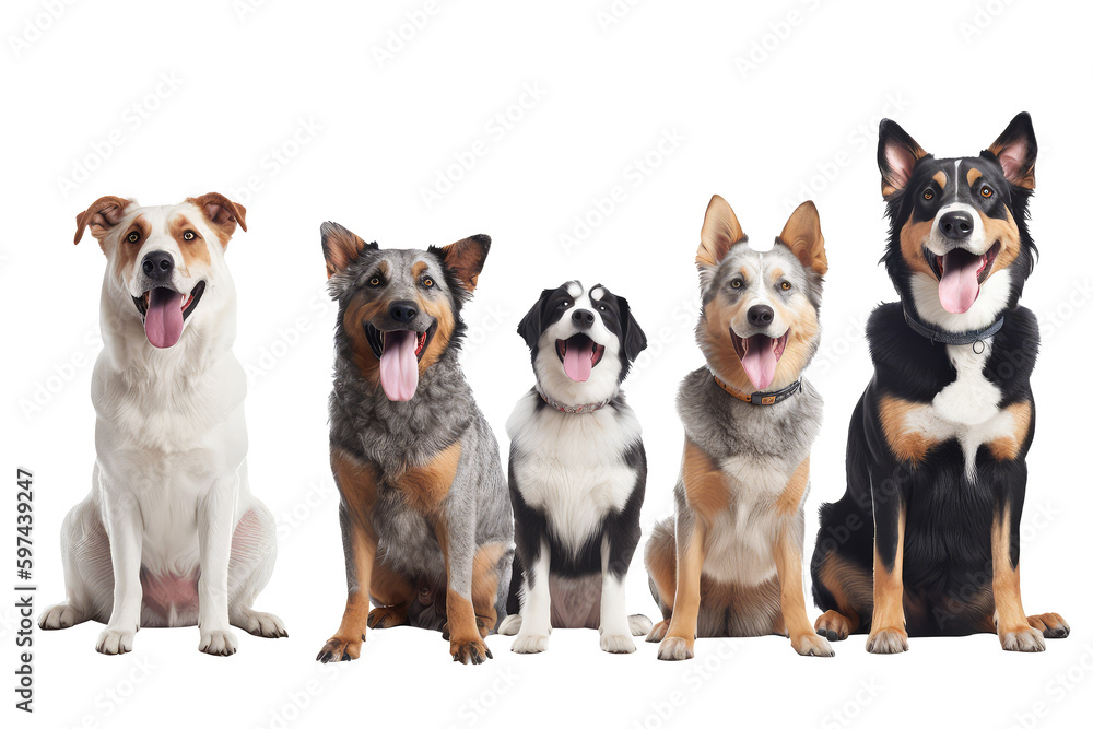 group of dogs stick out tongue group of dogs stick out tongue