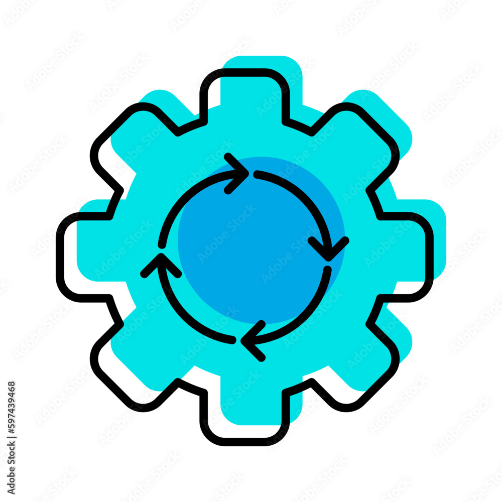 gear and circle system industry outline icon vector illustration gear and circle system industry outline icon vector illustration