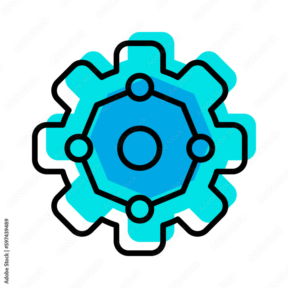 gear system industry outline icon vector illustration gear system industry outline icon vector illustration