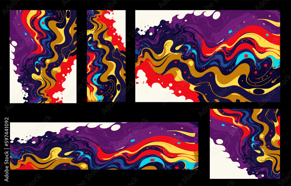 Iridescent colorful abstract background from the texture of fluid liquid paint in red, blue, yellow and purple colors. Iridescent colorful abstract background from the texture of fluid liquid paint in red, blue, yellow and purple colors.
