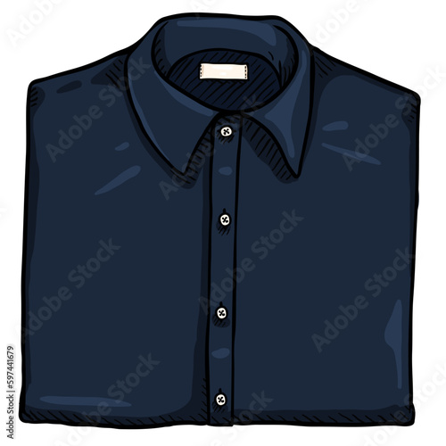 Vector Cartoon Folded Classic Men Shirt