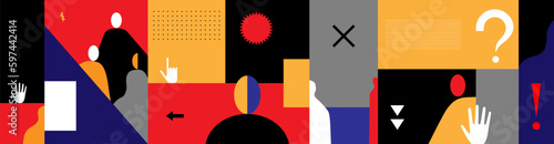 
Problems of people , crisis - abstract vector illustration , background design element