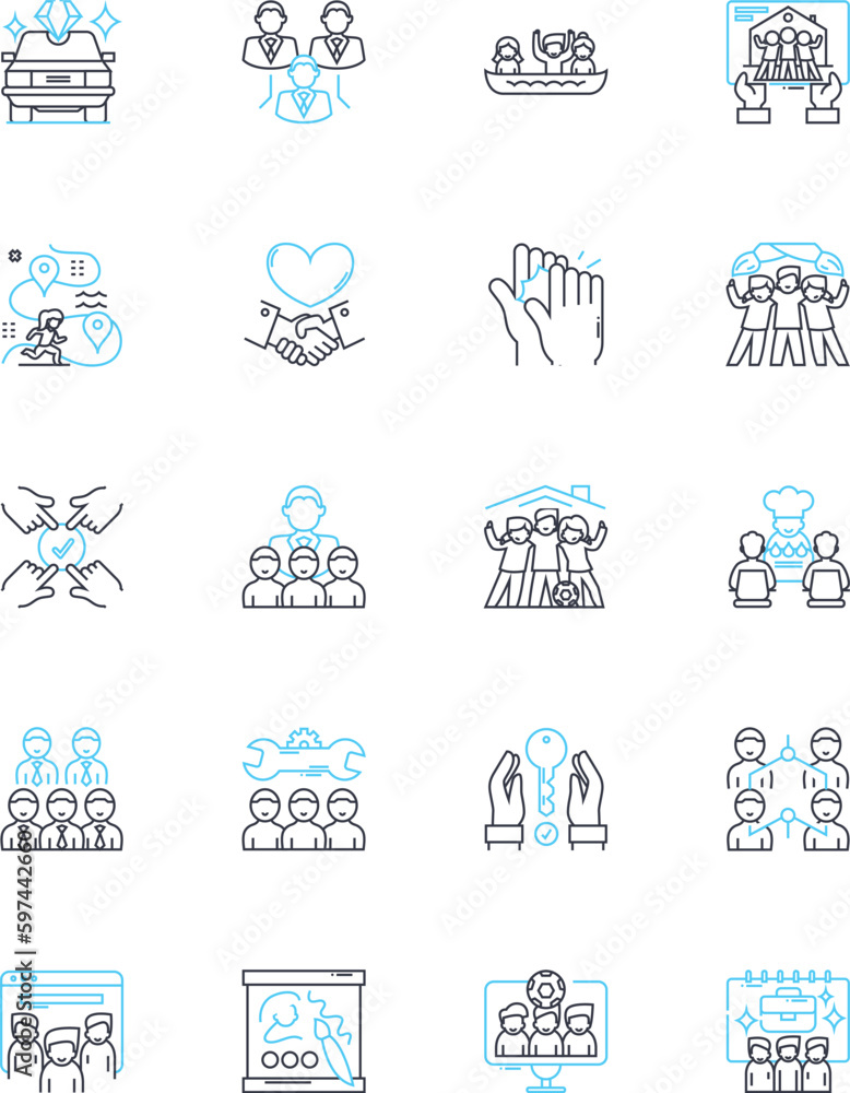 Career progression linear icons set. Advancement, Promotion, Development, Growth, Opportunity, Success, Goals line vector and concept signs. Advancement,Promotion,Progress outline illustrations Career progression linear icons set. Advancement, Promotion, Development, Growth, Opportunity, Success, Goals line vector and concept signs. Advancement,Promotion,Progress outline illustrations