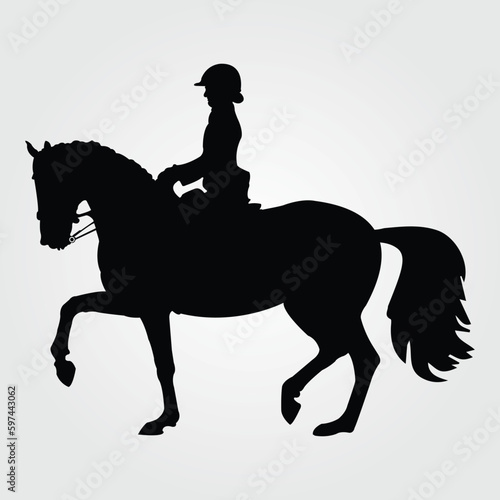 Horses Silhouette, Horse Racing, Horse Riding Equine Equestrian Race, Outline Horse Rider Vector Jockey Pony 