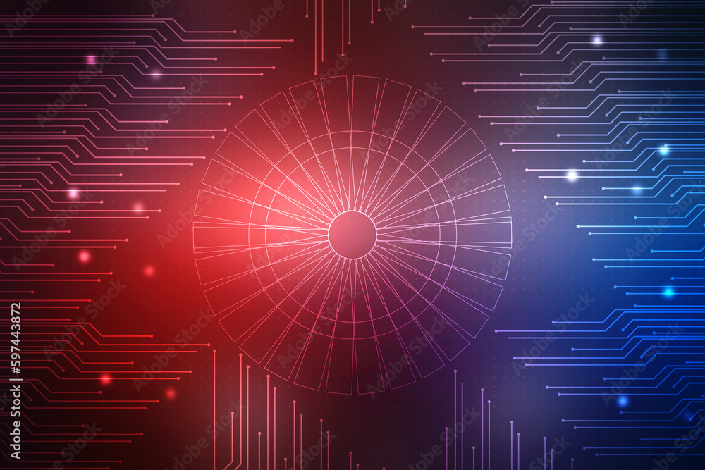 Obraz premium 2d illustration Abstract futuristic electronic circuit technology background 