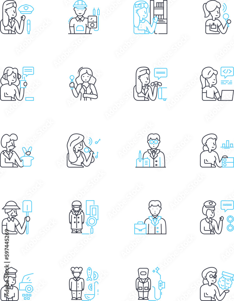 My-making schemes linear icons set. Crafting, Entrepreneurship, Innovation, Ventures, Startup, Ingenuity, Creativity line vector and concept signs. Enterprise,Pursuits,Ideas outline illustrations