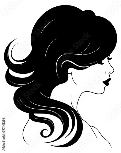 beautiful woman hair illustration