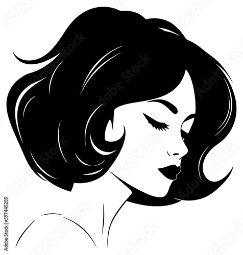 beautiful woman hair illustration